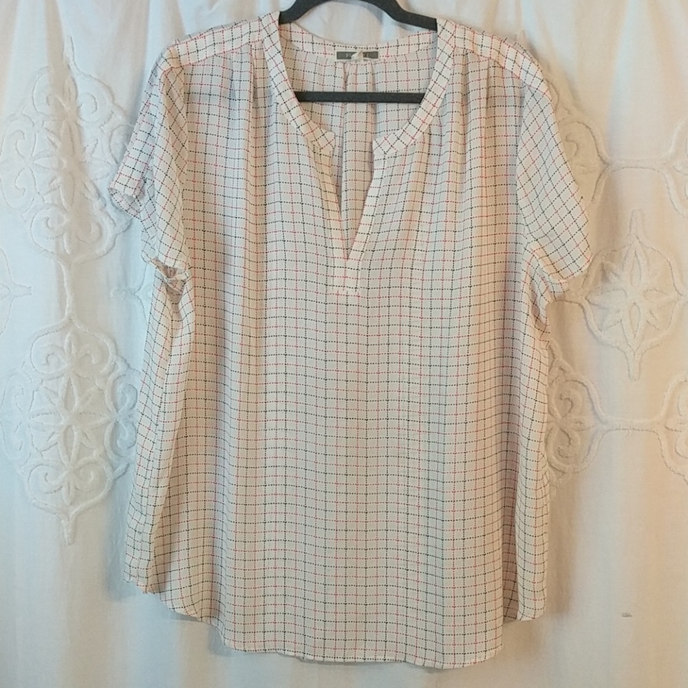 Red and black "checked" blouse